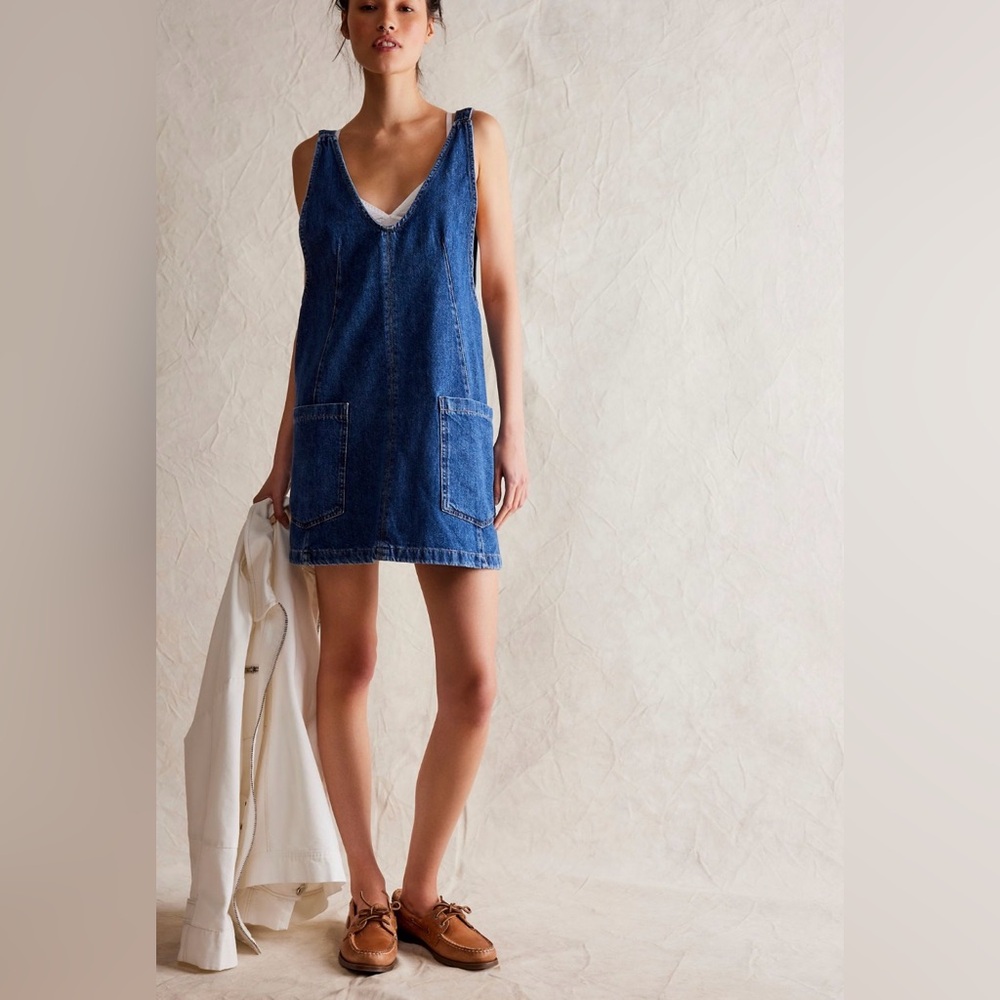 NWT We The Free High Roller Skirtall In Sapphire Blue - Picture 3 of 3